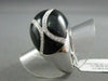 ESTATE LARGE .40CT DIAMOND & AAA ONYX 18KT WHITE GOLD COCKTAIL RING 17mm