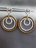 ESTATE LARGE 1.0CT DIAMOND 14K WHITE & BROWN GOLD CIRCLE OF LIFE ETOILE EARRINGS