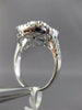 LARGE 18KT WHITE GOLD ENGAGEMENT RING. 3D CLUSTER PEAR SHAPE DOUBLE HALO DESIGN