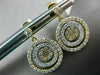ESTATE .85CT DIAMOND 14K WHITE & YELLOW GOLD 3D CIRCULAR ETOILE HANGING EARRINGS