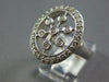 ESTATE LARGE .51CT DIAMOND 14KT WHITE GOLD 3D BEZEL SNOWFLAKE FLOWER OVAL RING