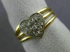 ESTATE .20CT DIAMOND 14KT YELLOW GOLD 3D MULTI ROW PAVE HEART LOVE RING #17221