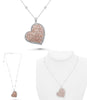LARGE 7.66CT WHITE & PINK DIAMOND 18K WHITE & ROSE GOLD MULTI SHAPE LOVE PENDANT