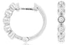 .33CT DIAMOND 14KT WHITE GOLD CLASSIC 5 STONE BEZEL HUGGIE HOOP HANGING EARRINGS
