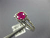 ESTATE 1.28CT DIAMOND & AAA RUBY 14KT WHITE GOLD 3D CLASSIC HALO ENGAGEMENT RING