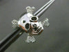 ESTATE .20CT DIAMOND 14KT WHITE GOLD PIRATE SKULL SCREW BACK STUD EARRINGS F/G
