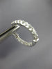 ESTATE WIDE .82CT DIAMOND 14K WHITE GOLD INSIDE OUT OVAL HUGGIE HANGING EARRINGS
