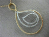 ESTATE LARGE .40CT DIAMOND 18KT WHITE & ROSE GOLD 3D TEAR DROP FLOATING PENDANT
