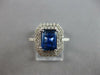 LARGE 2.38CT DIAMOND & AAA SAPPHIRE 14KT WHITE GOLD HALO ENGAGEMENT RING #27594