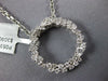 ESTATE .90CT DIAMOND 18KT WHITE GOLD 3D CLUSTER CIRCLE OF LIFE FLOATING PENDANT