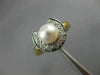 ESTATE DIAMOND 6MM SOUTH SEA PEARL 14K 2 TONE GOLD HALF MOON COCKTAIL RING 21072