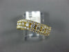 ESTATE .79CT DIAMOND 18KT YELLOW GOLD 3D ROUND CLASSIC THREE ROW SWIRL FUN RING