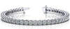 LARGE 5.0CT DIAMOND 14KT WHITE GOLD 3D CLASSIC ROUND FOUR PRONG TENNIS BRACELET