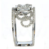 WIDE .73CT DIAMOND 18KT WHITE GOLD 3D ROUND & BAGUETTE CLUSTER ANNIVERSARY RING