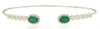 1.41CT DIAMOND & AAA EMERALD 14KT WHITE GOLD OVAL & ROUND BEZEL BANGLE BRACELET