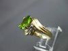 ESTATE 1.62CT DIAMOND & AAA PERIDOT 14K 2 TONE GOLD SOLITAIRE RING #22652
