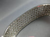 LARGE 2.84CT DIAMOND 18K WHITE GOLD ROUND & BAGUETTE ETOILE CUFF BANGLE BRACELET