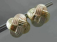 ESTATE 14KT WHITE YELLOW & ROSE GOLD SQUARE CLIP ON EARRINGS #22570