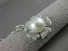 ANTIQUE DIAMOND 8MM SEA PEARL FLOWER 14K WHITE GOLD PENDANT