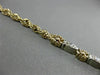ANTIQUE .10CT DIAMOND 14K WHITE & YELLOW GOLD 3D FOUR STONE ROPE BRACELET #23328