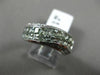 ESTATE WIDE 2.72CT DIAMOND & AAA GREEN AMETHYST 14K WHITE GOLD 3D X RAINBOW RING