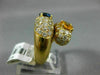 ESTATE LARGE 5.05CT DIAMOND AAA BLUE & YELLOW SAPPHIRE 18KT YELLOW GOLD 3D RING