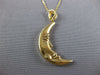 ESTATE LARGE 14KT YELLOW GOLD 3D HANDCRAFTED HAPPY MOON FLOATING PENDANT #25047