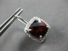 LARGE 4.36CT DIAMOND & AAA GARNET 14KT WHITE GOLD CUSHION & ROUND HALO EARRINGS