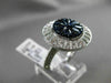 ESTATE LARGE 2.29CT DIAMOND & SAPPHIRE 18KT WHITE GOLD 3D FILIGREE CIRCULAR RING