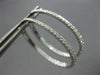 ESTATE LARGE 1.02CT DIAMOND 14K WHITE GOLD INSIDE OUT OVAL HOOP HANGING EARRINGS