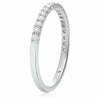 ESTATE .26CT DIAMOND 14KT WHITE GOLD SEMI ETERNITY SHARE PRONG ANNIVERSARY RING