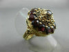 ANTIQUE LARGE 5CT AAA ROUND GARNET 14K YELLOW GOLD HANDCRAFTED FLOWER RING 21926