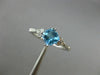 ESTATE .90CT DIAMOND & AAA CUSHION CUT BLUE TOPAZ 14KT WHITE GOLD FUN LOVE  RING
