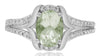 1.43CT DIAMOND & AAA GREEN AMETHYST 14KT WHITE GOLD 3D DOUBLE V FRIENDSHIP RING