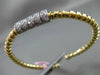 ESTATE 1.20CT DIAMOND 14KT WHITE & YELLOW GOLD 3D SWIRL FLEXIBLE BANGLE BRACELET