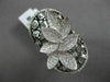 ANTIQUE MASSIVE 1.69CT DIAMOND 18KT BLACK & WHITE GOLD 3D FLORAL ETOILE RING
