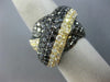 EXTRA LARGE 8.92CT BLACK & FANCY YELLOW DIAMOND 18K BLACK GOLD 3D LOVE KNOT RING