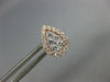 ESTATE .68CT DIAMOND 18KT ROSE GOLD 3D 2 IN 1 TEAR DROP STUD HANGING EARRINGS