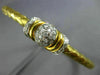 ESTATE .45CT DIAMOND 14K YELLOW GOLD CLASSIC CIRCULAR WOVEN PAVE BANGLE BRACELET