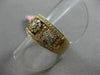 ESTATE WIDE .75CT DIAMOND 18KT ROSE GOLD 3D 3 FLOWER MILGRAIN ANNIVERSARY RING