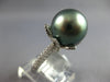 LARGE .55CT DIAMOND & AAA TAHITIAN PEARL 18KT WHITE GOLD FLOWER ENGAGEMENT RING