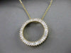 ESTATE 1.15CTW BAGUETTE DIAMOND 14K GOLD 20MM CIRCLE OF LOVE PENDANT CHAIN 20201