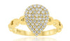 ESTATE .34CT DIAMOND 14KT YELLOW GOLD CLASSIC PAVE PEAR SHAPE LOVE KNOT FUN RING