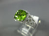 LARGE 2.45CT DIAMOND & AAA PERIDOT 14K WHITE GOLD CUSHION HALO FILIGREE FUN RING