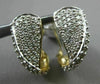 ESTATE .57CT DIAMOND 14KT WHITE & YELLOW GOLD 3D ELONGATED PAVE CLIP ON EARRINGS