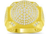 LARGE 2.32CT DIAMOND 14KT YELLOW GOLD 3D CLASSIC ROUND CIRCULAR SQUARE MENS RING