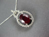 1.59CT DIAMOND & AAA RUBY 14KT WHITE GOLD OVAL & ROUND LOVE KNOT PENDANT #27261