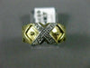 ESTATE WIDE .15CT DIAMOND 14KT YELLOW GOLD 3D CLASSIC TRIPLE X LOVE RING #2790