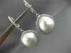 ESTATE .64CT DIAMOND & AAA SOUTH SEA PEARL 18KT WHITE GOLD HALO HANGING EARRINGS