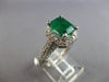 LARGE 2.22CT DIAMOND & AAA EMERALD 14KT WHITE GOLD SQUARE ENGAGEMENT RING #28083